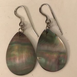 Sterling silver mother of pearl dangle earrings